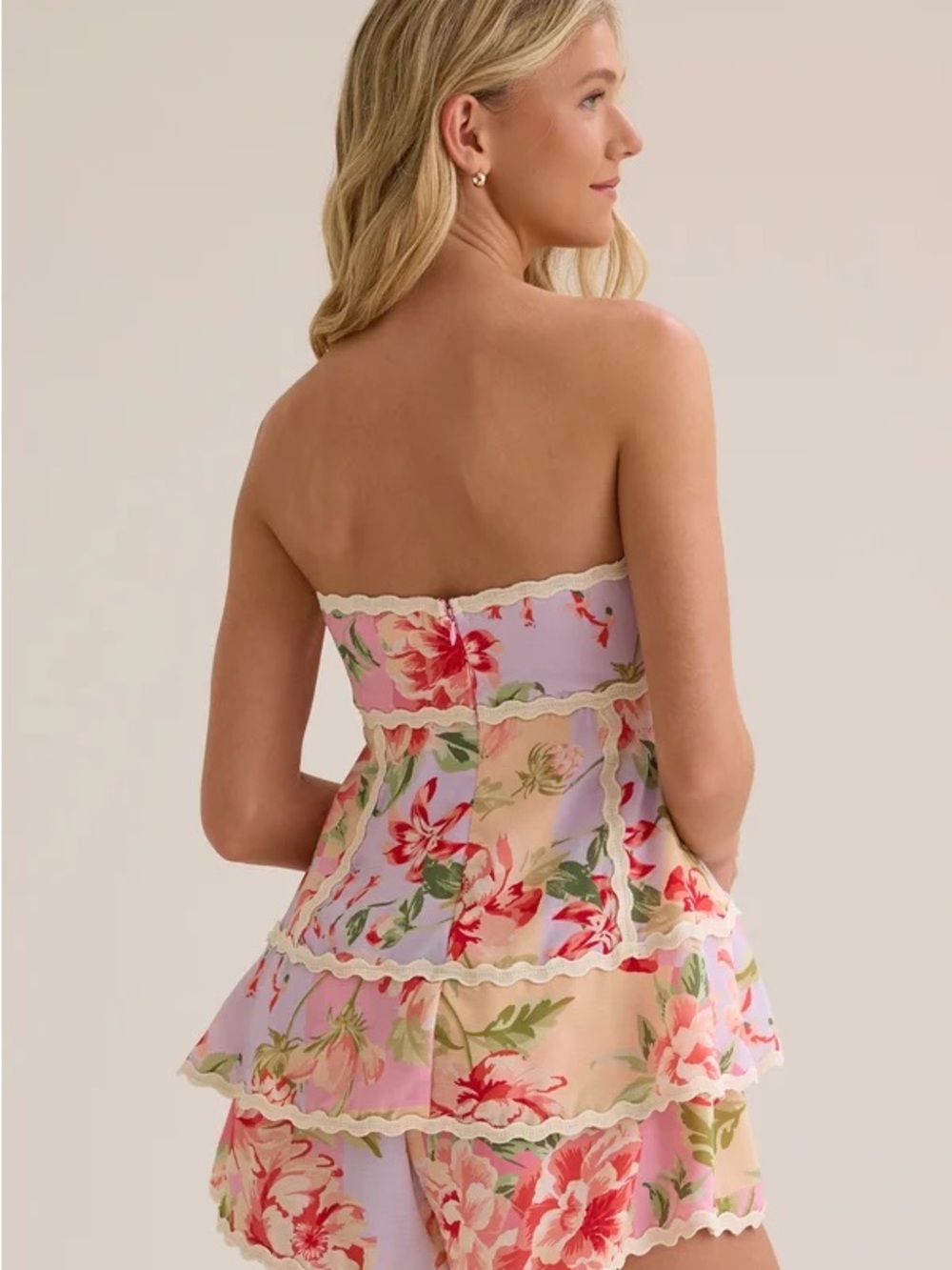 Altar’d State Floral Strapless Romper Size Small NWT Romantic Beachy One-piece - Picture 2 of 9